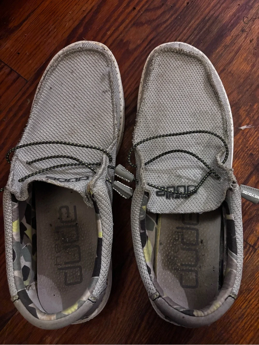 Hey Dude Slip-On Loafers in Light Gray Knit